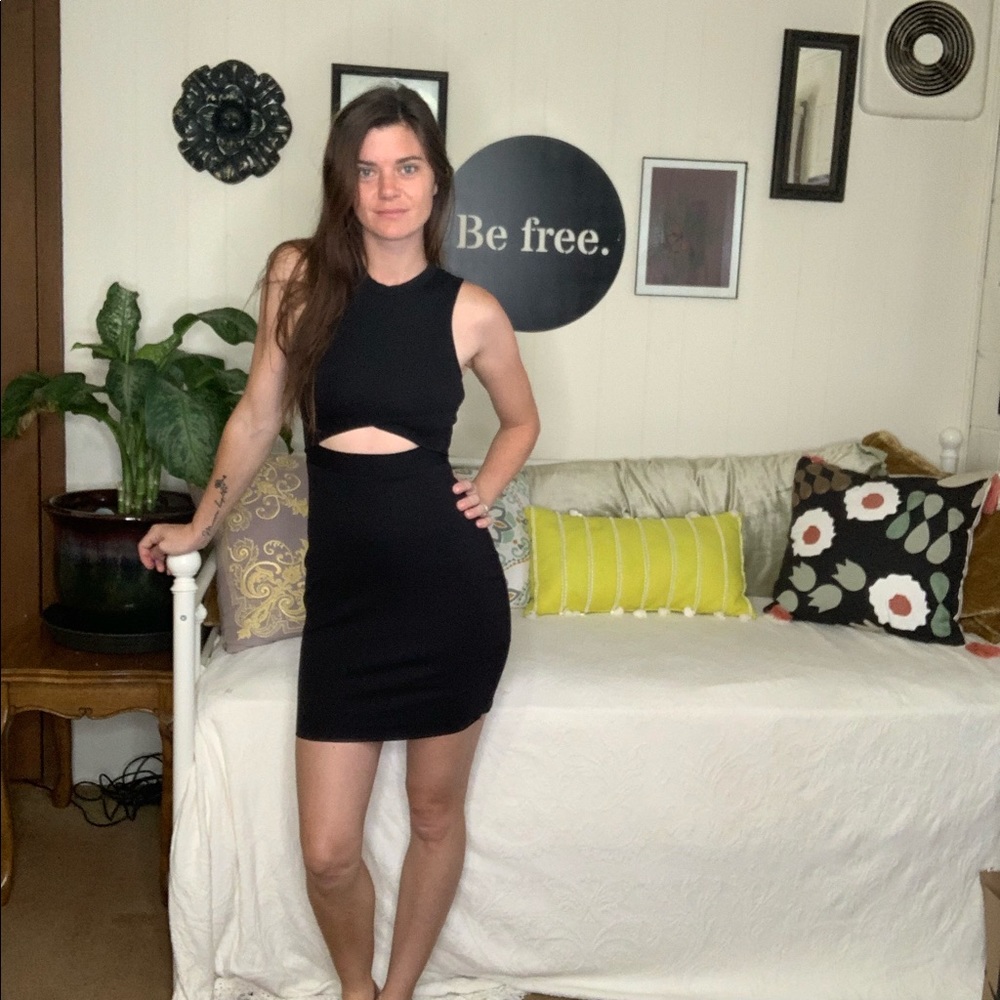 Sexy black express cut out mini dress super comfy